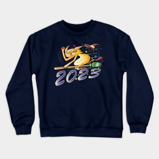 Cat Riding Broom New Year 2023 Crewneck Sweatshirt